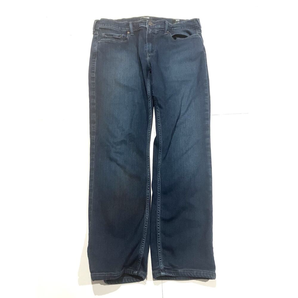 Paige Federal Jeans Mens Size 34x27 Slim Straight Stretch Blue Denim Dark Wash